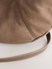Tan Brown Suede Sling Shoulder Bag - Image 3 of 5
