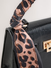Black Scarf Top Handle Bag - Image 4 of 5