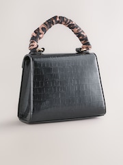 Black Scarf Top Handle Bag - Image 7 of 10