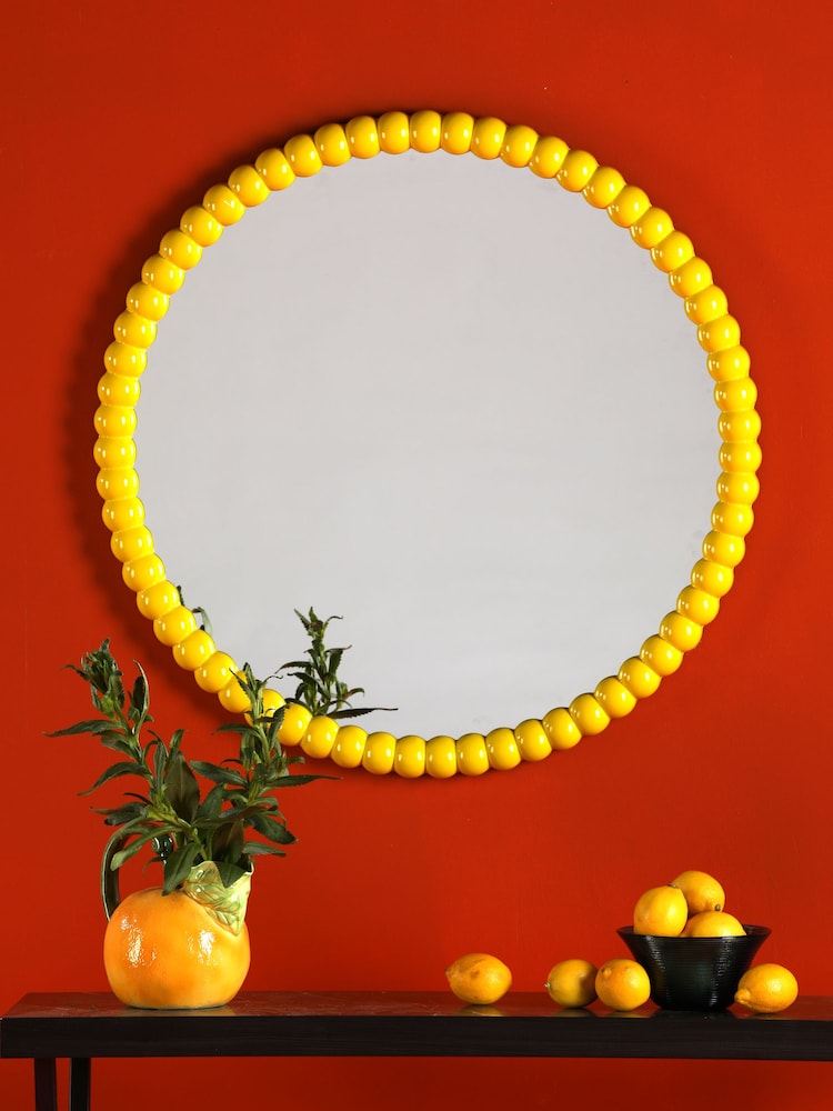 Dar Lighting Yellow Bobbin Mirror - Image 1 of 4