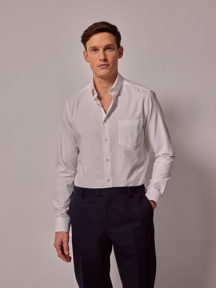 Hawes & Curtis Oxford 100% Cotton White Shirt - Image 1 of 3 Hawes & Curtis Oxford 100% Cotton White Shirt - Image 1 of 3
