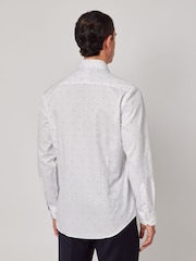 Hawes & Curtis Dobby Spot Slim 100% Cotton White Shirt - Image 2 of 3