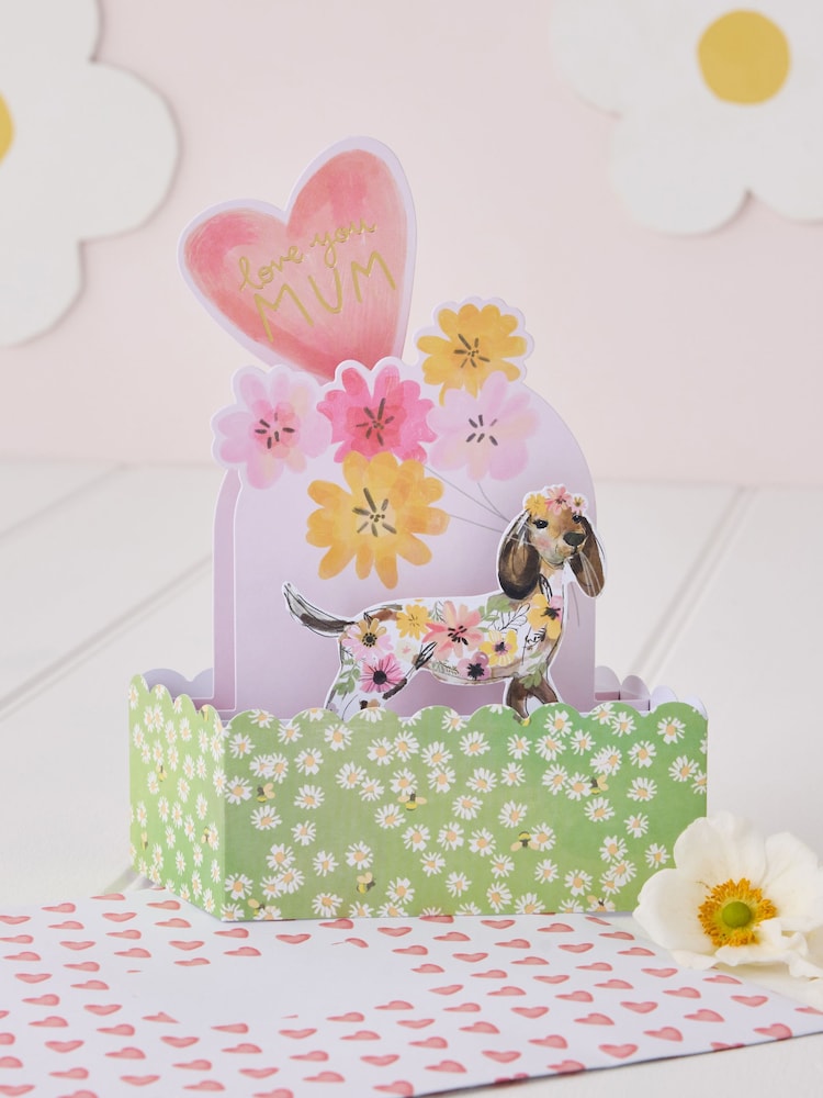 Sausage Dog Mum Pop Up Card - Image 1 of 2 Sausage Dog Mum Pop Up Card - Image 1 of 2