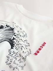 Cream Wave Back Print Short Sleeve Graphic T-Shirt (3-16yrs) - Image 3 of 4