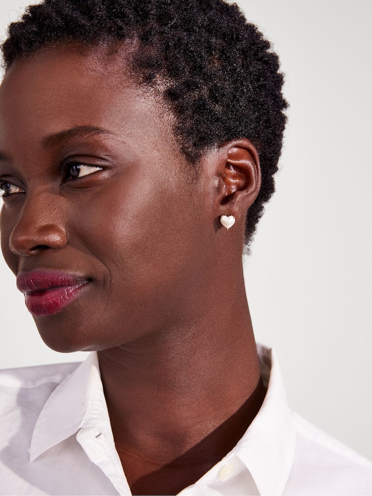 Kate Spade Heart Studs White Earrings - Image 3 of 3