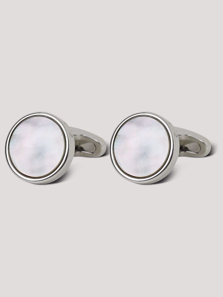 Hawes & Curtis Silver Round Cufflinks - Image 1 of 2
