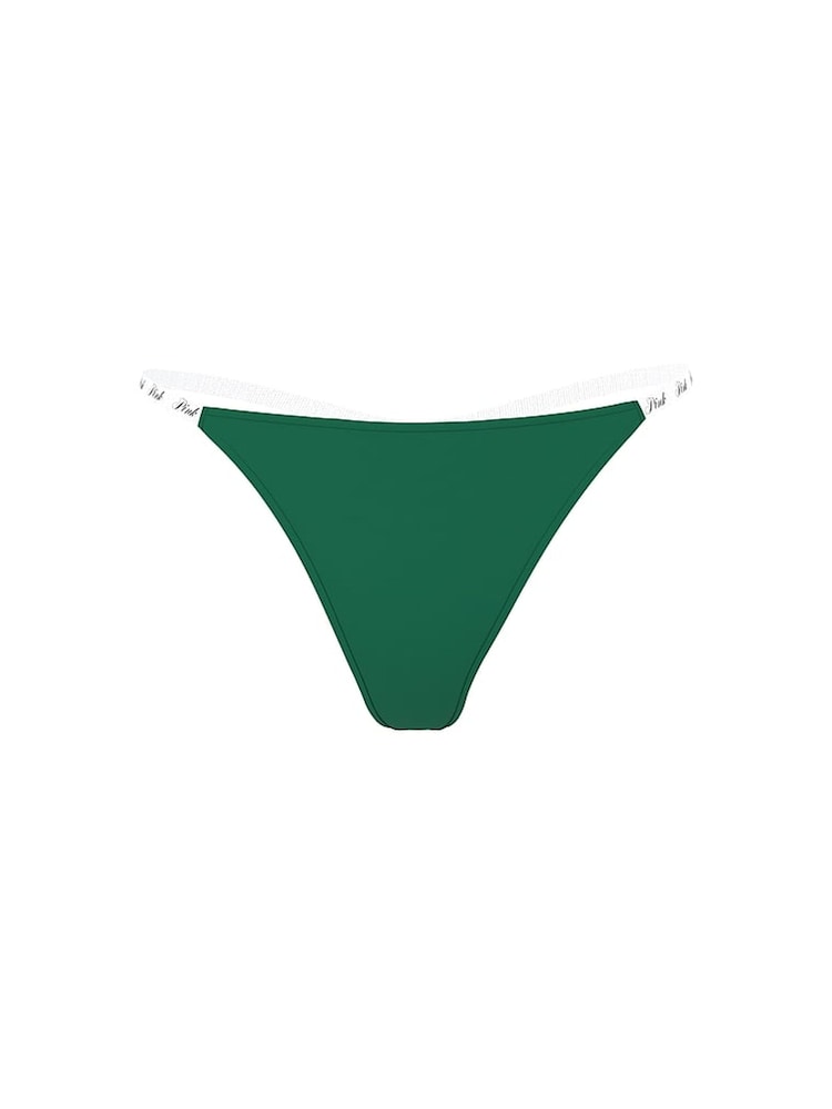 Victoria's Secret PINK Jaguar Green Thong Cotton Mini Logo Knickers - Image 3 of 3