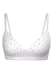 Victoria's Secret White Ditsy Lightly Lined Non Wired Cotton Logo Bra - Image 3 of 3