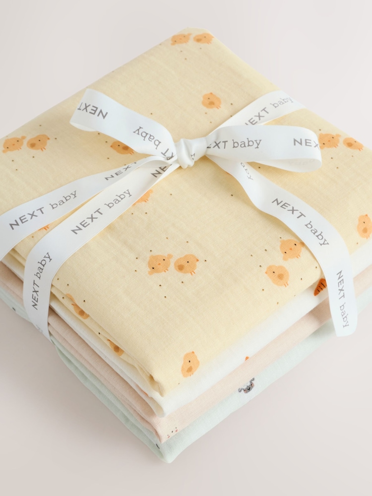 Yellow Easter Character Baby Muslins Cloths 4 Pack - Image 5 of 5