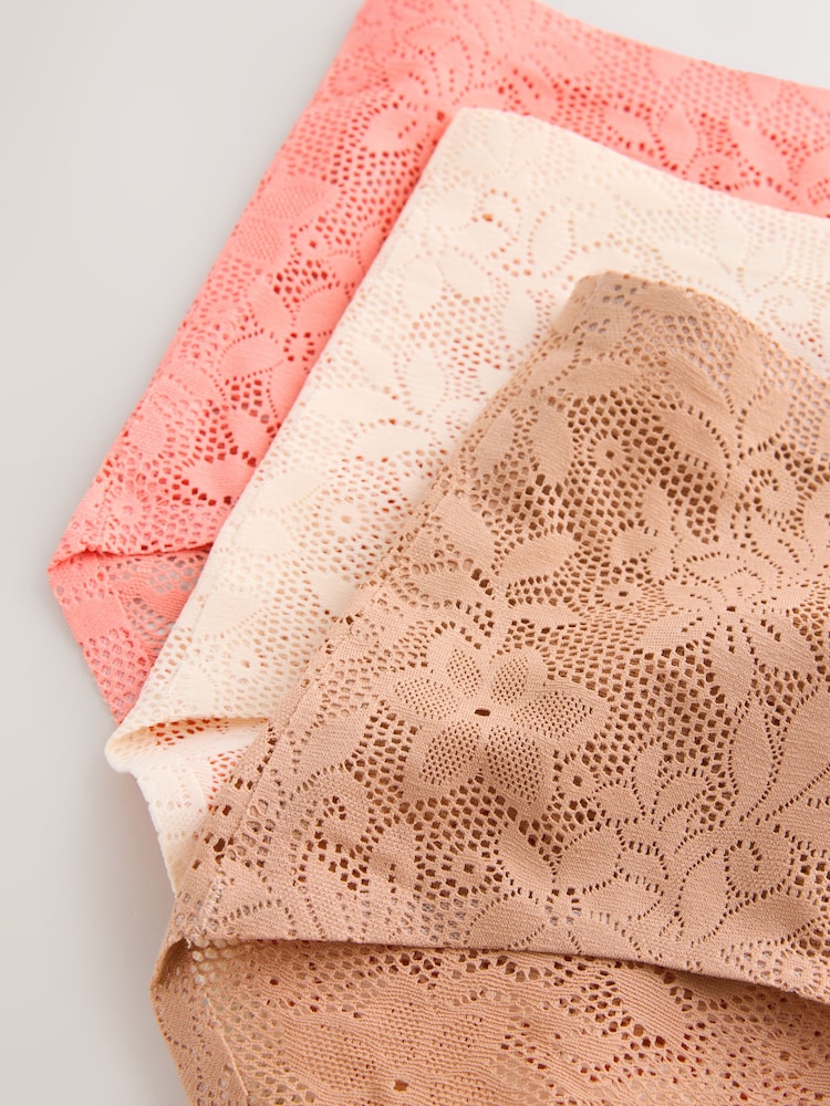 وردي مرجاني - حزمة من 3 سراويل دانتيل بالكامل بدون حواف مرئية - صورة 10 من 10 وردي مرجاني - حزمة من 3 سراويل دانتيل بالكامل بدون حواف مرئية - صورة 10 من 10