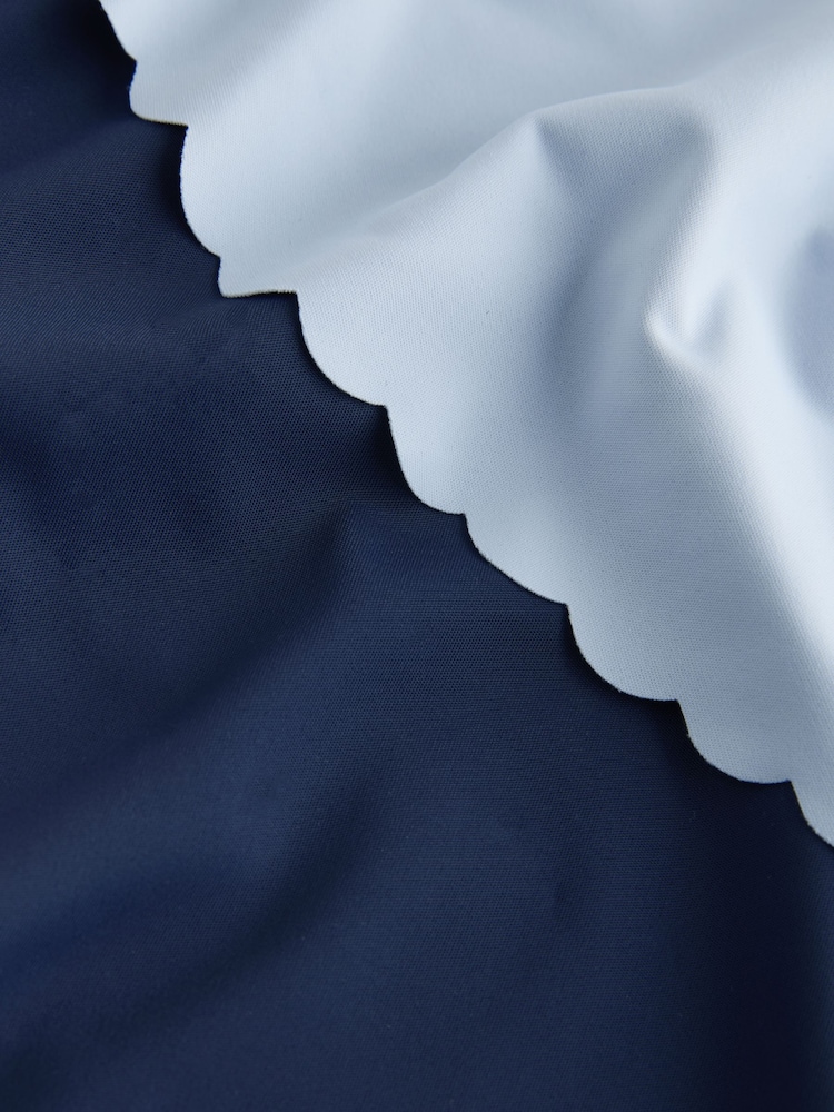 Blue High Waist High Leg No VPL Scallop Knickers 3 Pack - Image 10 of 10