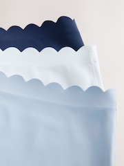 Blue High Waist High Leg No VPL Scallop Knickers 3 Pack - Image 9 of 10