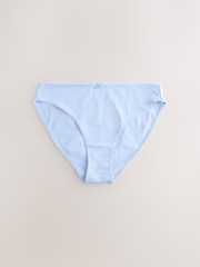 Pale Blue High Leg 100% Cotton Knickers 7 Pack - Image 9 of 12