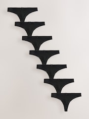 Svart - 100% Konton Full Truser Knickers 7 Pakke - Bilde 1 av 13