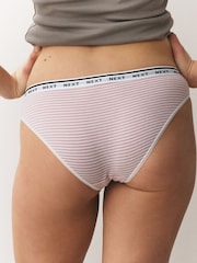 Pink/Green Bikini Cotton Logo Knickers 7 Pack - Image 13 of 13