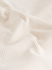 self. Ecru Rib Wide Leggings - Image 2 of 3