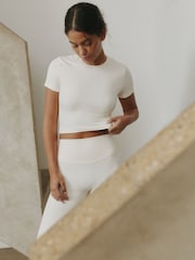 self. Cream Short Fitted Top - Image 5 of 9