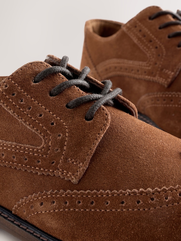 Tan Brown Suede Brogue Shoes - Image 6 of 6 Tan Brown Suede Brogue Shoes - Image 6 of 6
