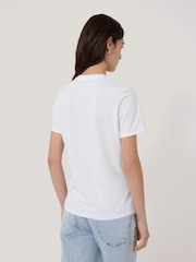 Jigsaw White 100% Cotton V-Neck T-Shirt - Image 4 of 6