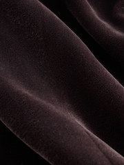 Chocolate Brown Matte Velvet Crew Neck Button Through Waistcoat - Image 3 of 3