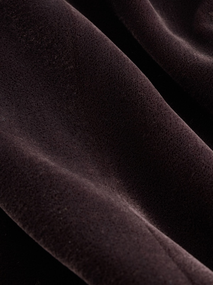 Chocolate Brown Matte Velvet Crew Neck Button Through Waistcoat - Image 3 of 3 Chocolate Brown Matte Velvet Crew Neck Button Through Waistcoat - Image 3 of 3
