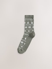Neutral Fairisle Pattern Ankle Socks 4 Pack - Image 3 of 7