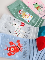 Christmas Character Slogan Ankle Socks 4 Pack - Image 6 of 7