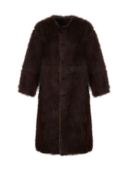 Urban Code Brown Reversible Shearling Look Coat - Image 3 of 6
