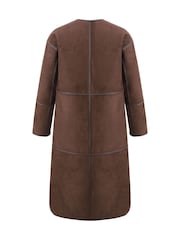 Urban Code Brown Reversible Shearling Look Coat - Image 4 of 6