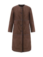 Urban Code Brown Reversible Shearling Look Coat - Image 5 of 6