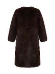 Urban Code Brown Reversible Shearling Look Coat - Image 6 of 6