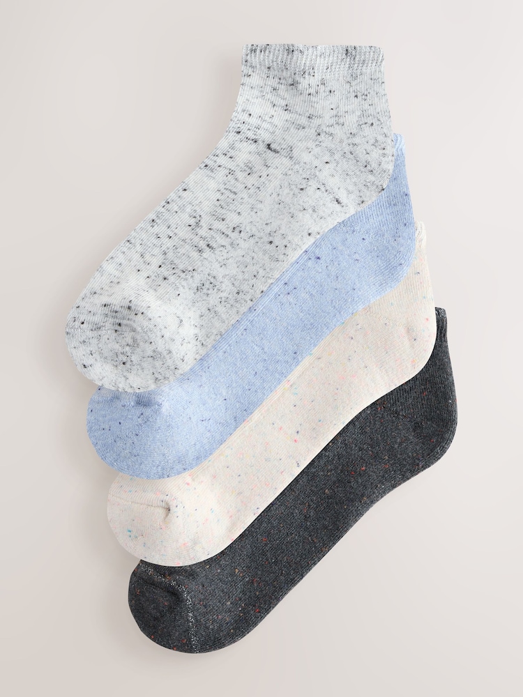 Blau - Melierte Socken mit gepolsterter Sohle im 4er-Pack - Bild 1 von 7 Blau - Melierte Socken mit gepolsterter Sohle im 4er-Pack - Bild 1 von 7