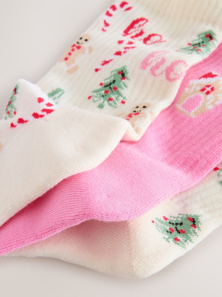 عيد الميلاد - Sporty Ribbed Ankle Socks 3 Pack - صورة 6 من 6