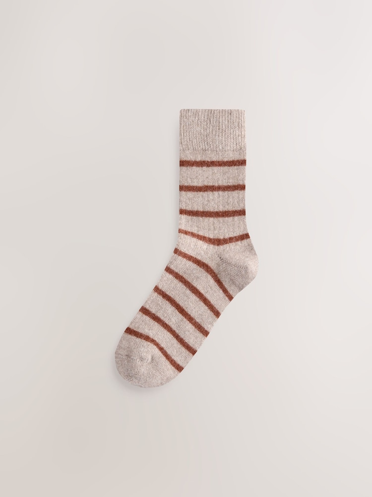 Marrón chocolate/neutro - Stripe Ankle Socks 2 Pack with Containing Merino Wool - Imagen 2 de 5