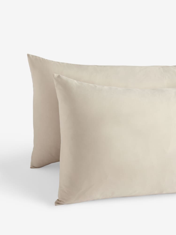 Set of 2 Natural Pure 144 Thread Count Pillowcases - Image 1 of 2 Set of 2 Natural Pure 144 Thread Count Pillowcases - Image 1 of 2