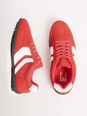 Friends Like These Red Super Slim Lace Up Low Top Casual Trainers - Image 1 of 4