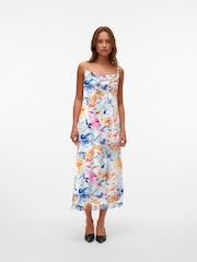 VERO MODA White Waterall Neck Strap Floral Print Dress - Image 1 of 5