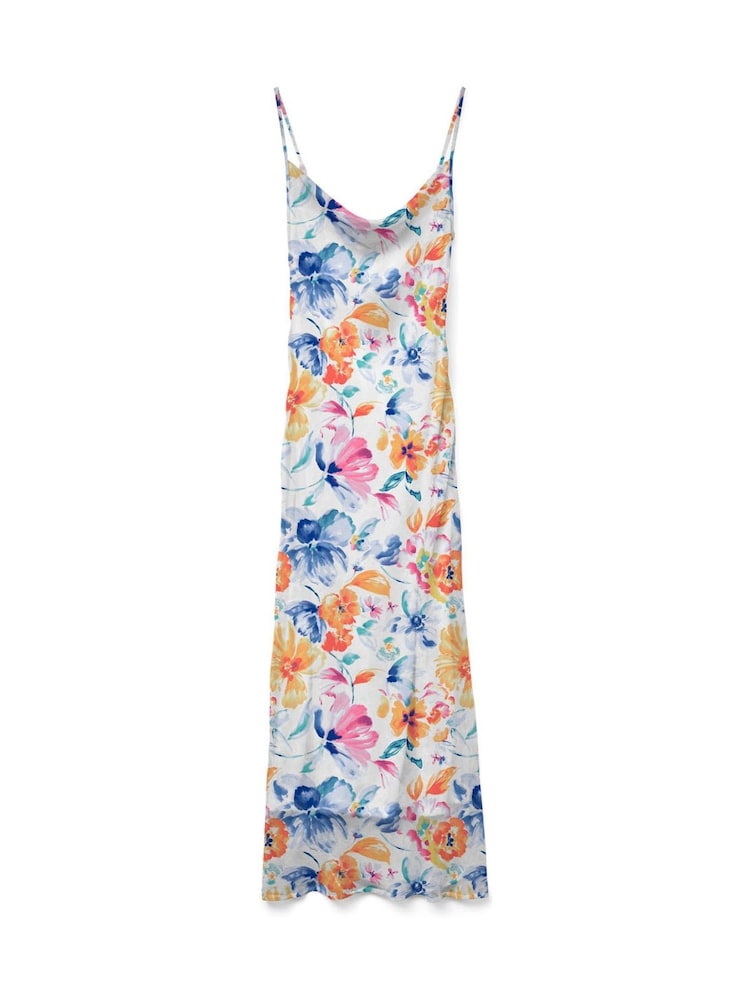 VERO MODA White Waterall Neck Strap Floral Print Dress - Image 5 of 5