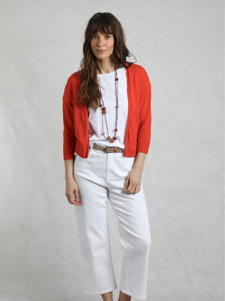 Weird Fish Red 100% Cotton Limon Outfitter Cardigan - Image 3 of 6