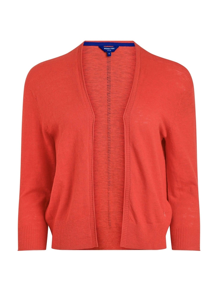 Weird Fish Red 100% Cotton Limon Outfitter Cardigan - Image 5 of 6