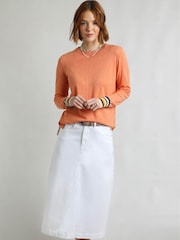 Weird Fish Orange 100% Organic Cotton Kinga Lightweight Knit Jumper - Image 3 of 7