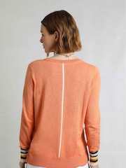 Weird Fish Orange 100% Organic Cotton Kinga Lightweight Knit Jumper - Image 4 of 7