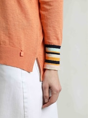 Weird Fish Orange 100% Organic Cotton Kinga Lightweight Knit Jumper - Image 5 of 7