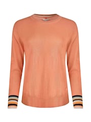 Weird Fish Orange 100% Organic Cotton Kinga Lightweight Knit Jumper - Image 6 of 7