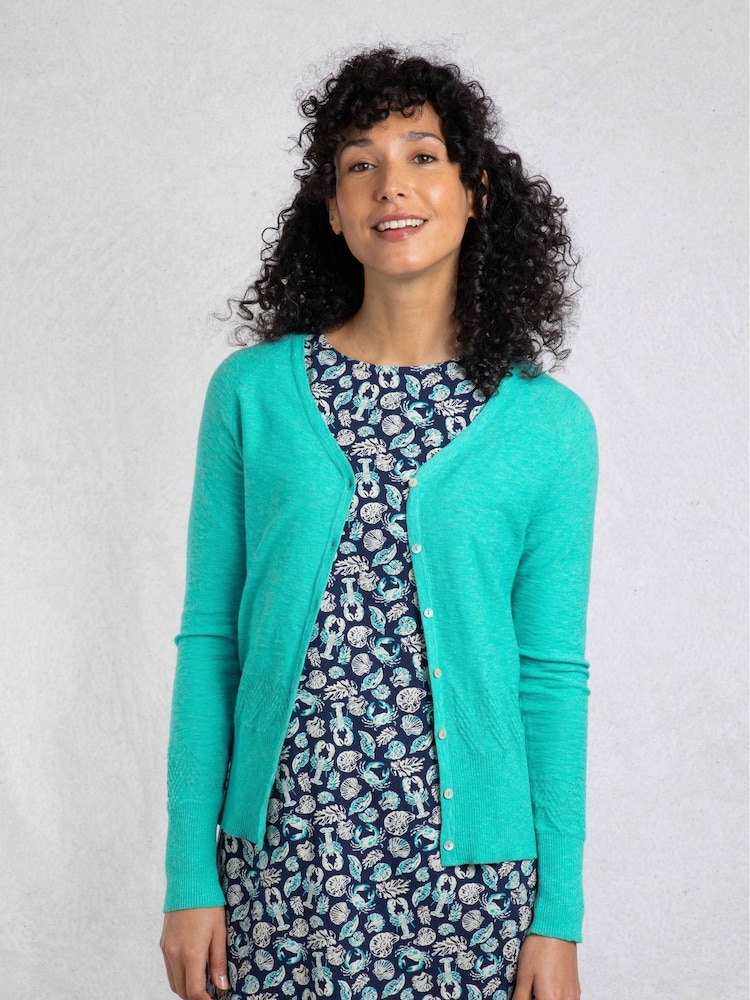 modra - Weird Fish 100% Cotton Curran Lightweight Cardigan - Slika 1 iz 7