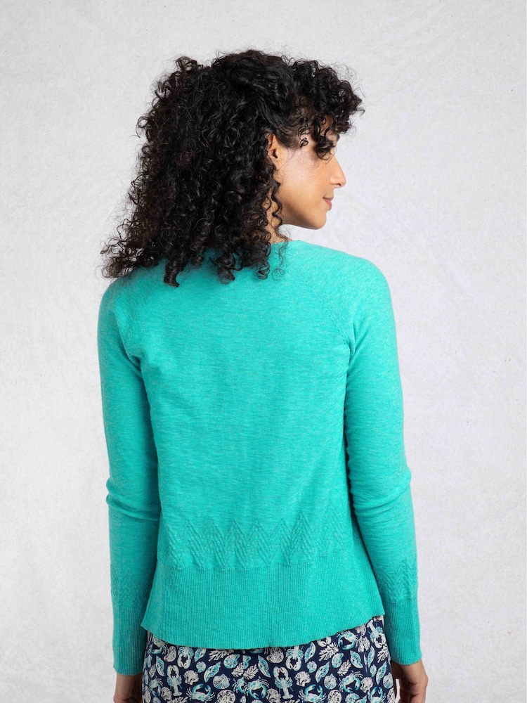 modra - Weird Fish 100% Cotton Curran Lightweight Cardigan - Slika 2 iz 7