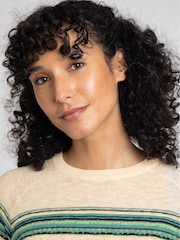 Weird Fish Cream Reka Lightweight Striped Crew Neck Jumper - Image 5 of 7