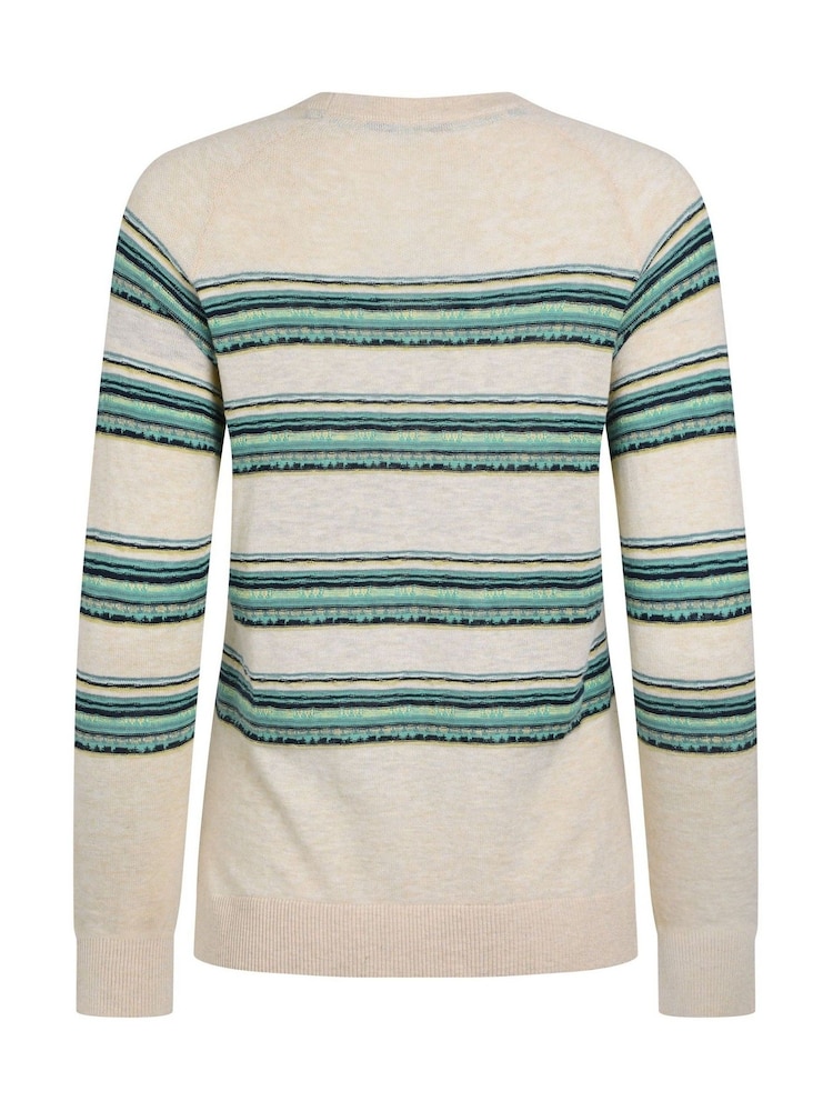 Weird Fish Cream Reka Lightweight Striped Crew Neck Jumper - Image 7 of 7 Weird Fish Cream Reka Lightweight Striped Crew Neck Jumper - Image 7 of 7