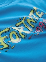 Blue Back Print Fortnite Print Short Sleeved T-Shirt (4-16yrs) - Image 8 of 8