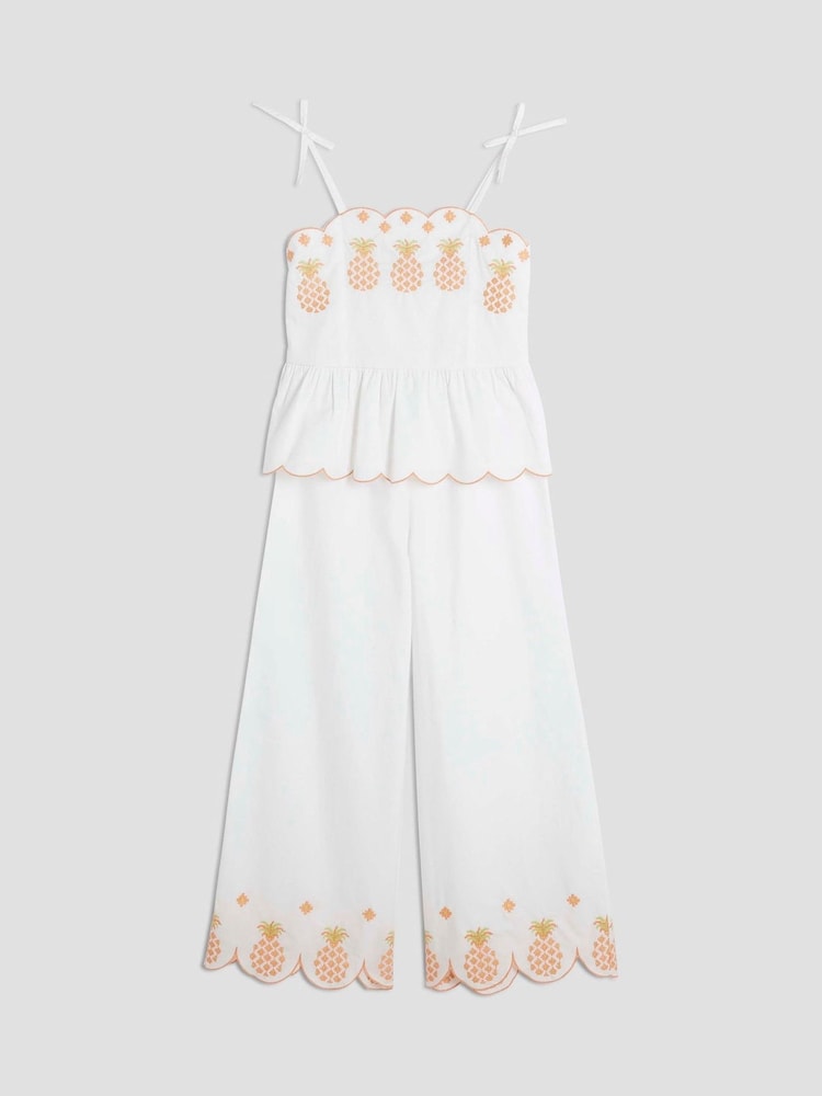 River Island Girls Pineapple 100% Cotton Cami and Trousers Set - Bild 1 von 5